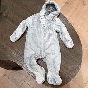 First Impressions silver grey Baby Winter One Piece 12 months- NWT